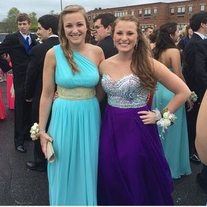 LIGHT BLUE PROM DRESS